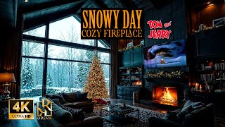 Cozy Christmas Room with Fireplace, Tree, and Tom & Jerry on TV – Perfect Holiday Ambience! screenshot 5