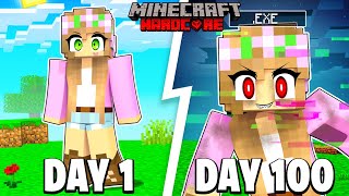 I Survived 100 DAYS with Little Kelly.EXE in Minecraft