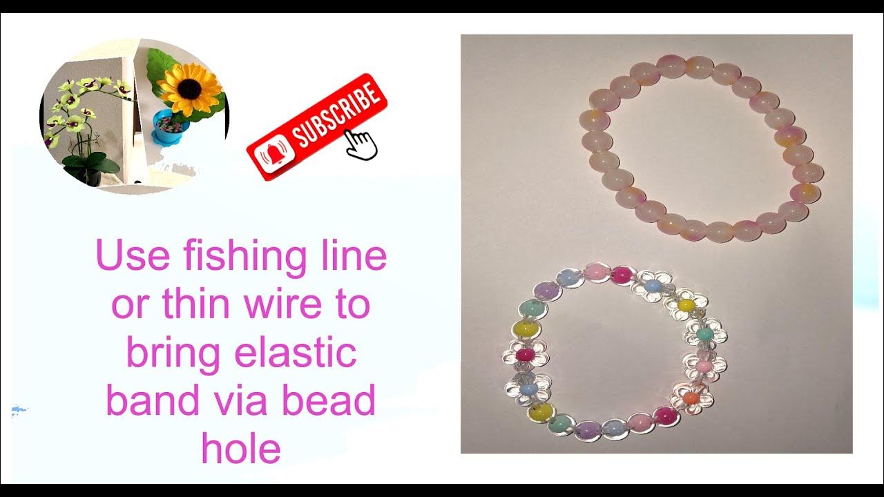 How to use beading wire to pull or lure thin Elastic Band via small