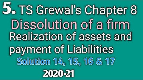 5.Dissolution of a firm:Journal Entries Realization A/c,TS Grewal