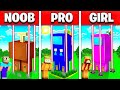 NOOB vs PRO vs GIRL FRIEND AMONG US Minecraft Impossible House Battle! (Build Challenge)