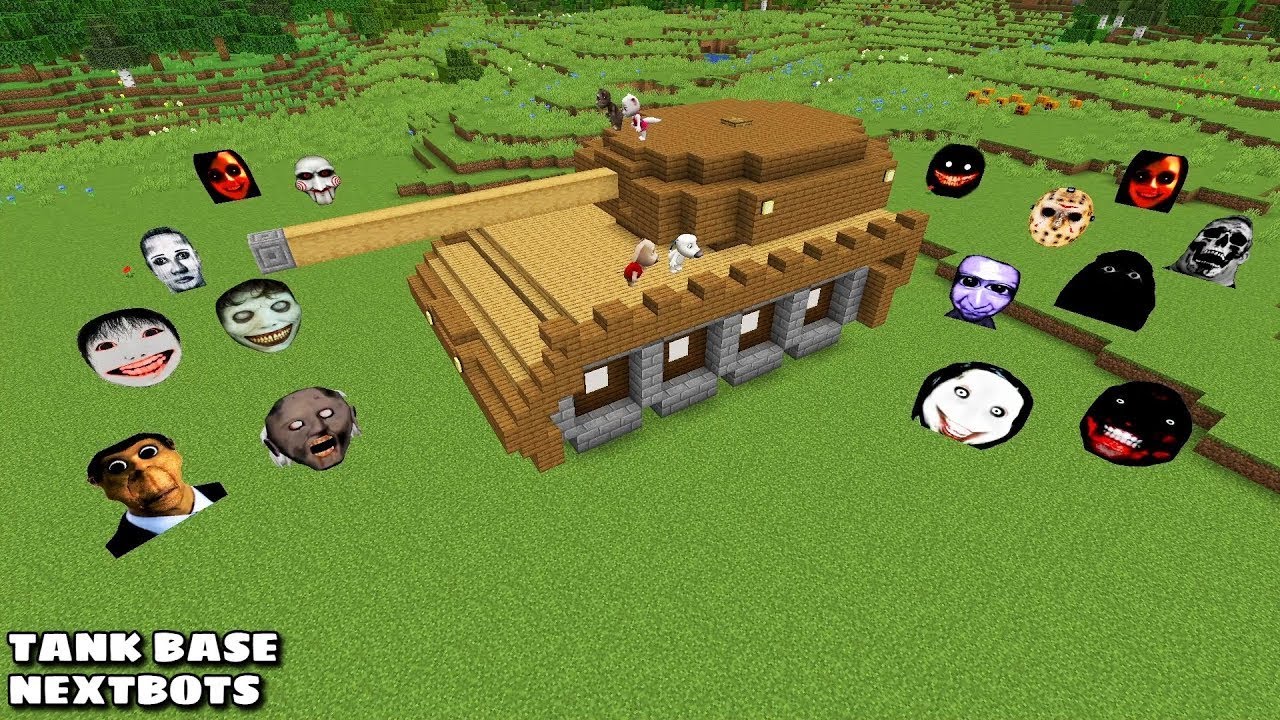 SURVIVAL TANK BASE WITH 100 NEXTBOTS hind in Minecraft - Gameplay - Coffin Meme