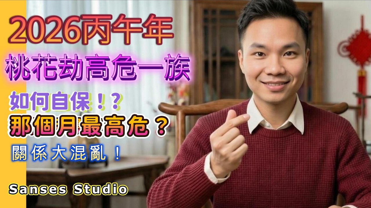 丙午年桃花爆燈卻爆雷？你會不會中桃花劫？是正緣還是爛桃花？｜姻緣｜桃花劫｜桃花煞｜正桃花｜爛桃花｜八字教學｜Sanses #2026 #馬年 #桃花運 #運程 #八字 #八字教學 #2026