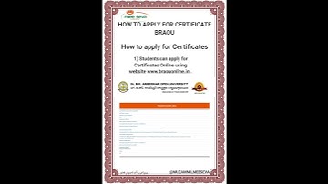 How To Apply For a Certificates of  Dr B.R. Ambedkar Open University #braou