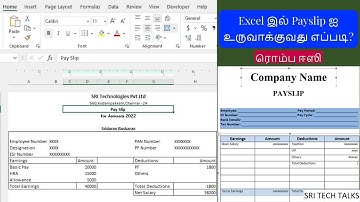 How To Design Pay slip In Microsoft Excel? Create Salary Slip In Tamil | 2024