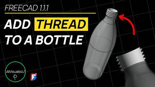 ⏱ TIMELAPSE 🍶 FreeCAD Thread Tutorial - FreeCAD Fasteners Workbench - FreeCAD 1.1 Threaded Rod