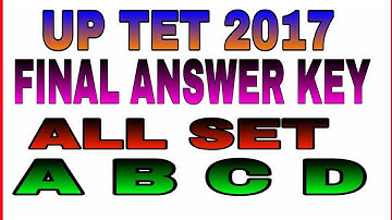 Uptet final answer key all set 2017