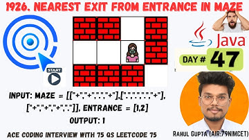 1926. Nearest Exit from Entrance in Maze | LeetCode 75 | Solution in Hindi  🔥