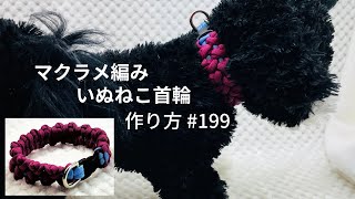 [パラコードでマクラメ編み]#199 豆の棒小型犬首輪作り方