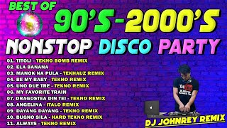 NONSTOP DISCO TEKNO PARTY MIX 90&#39;s - 2000&#39;s - DJ JOHNREY REMIX