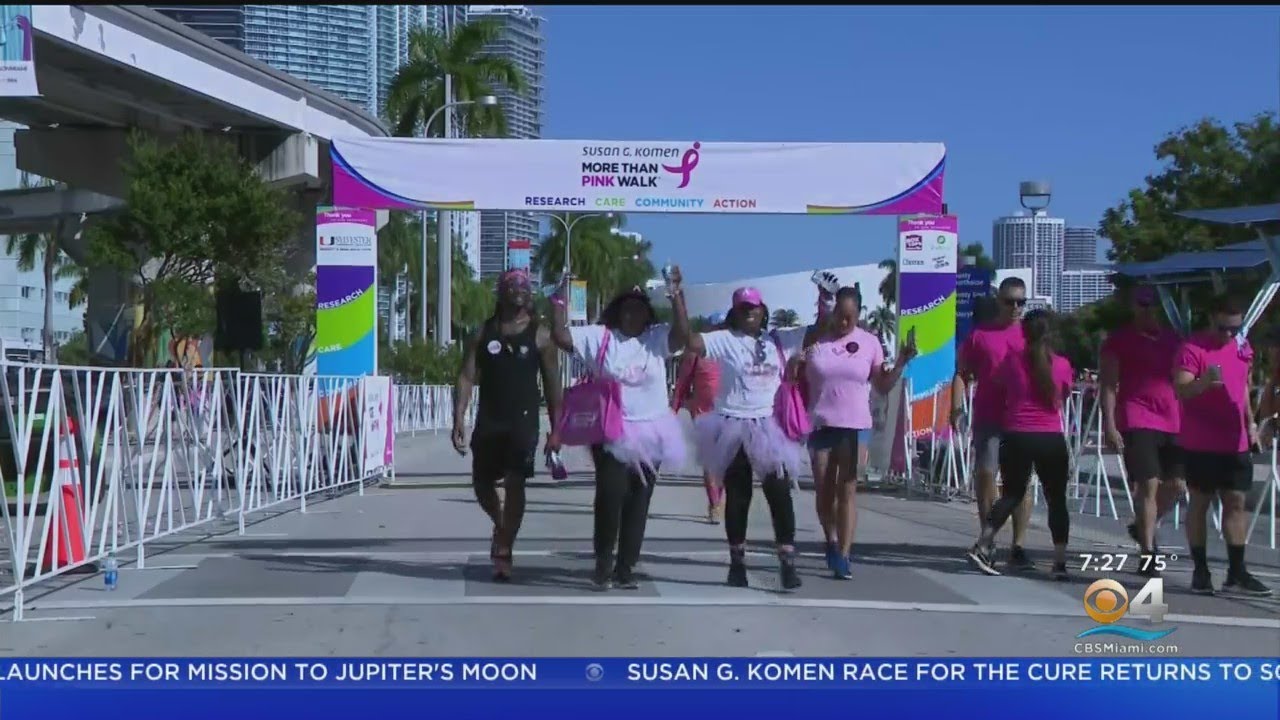 Thousands Take Part In Miami's Susan G. Komen More Than Pink Walk - YouTube