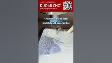 High-speed drilling of small holes for speaker holes in aluminum alloy commercial display frames.