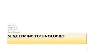 Lecture 13: DNA Sequencing Chemistries and Technologies