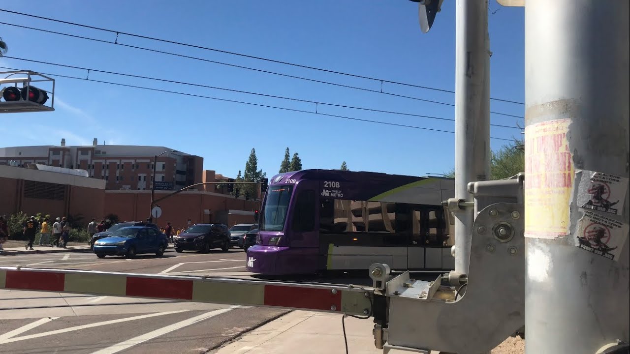 Valley Metro crossing in Tempe, AZ! E University Dr. 10/18/2025