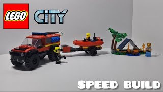 Lego City 60412 4x4 fire engine with rescue boat speed build