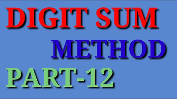 Application of digit sum method part-12 || sri pragna