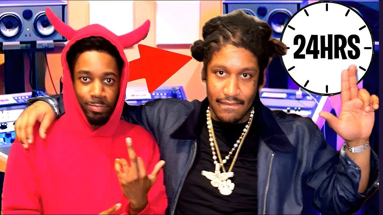 SPENDING A DAY WITH SKRILLA FOR 24 HOURS | STUDIO VLOG