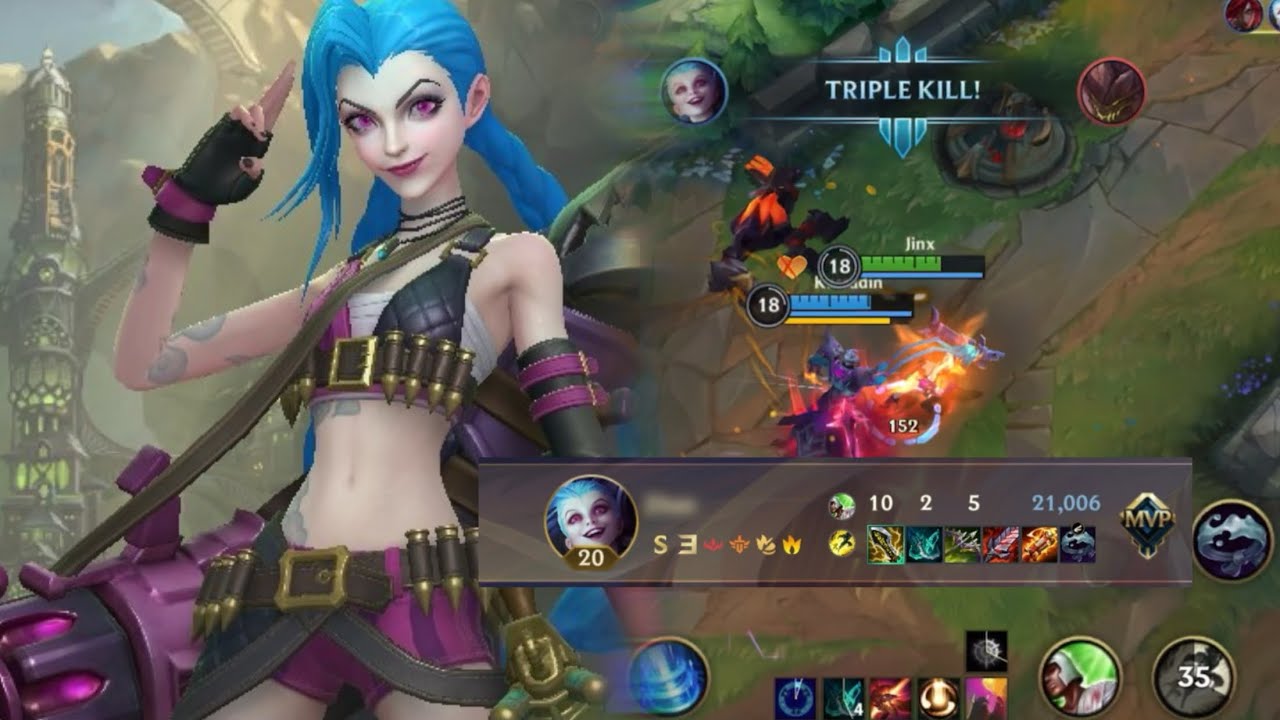 Wild Rift Arurf WILD RIFT ARURF: Jinx Full Gameplay - YouTube