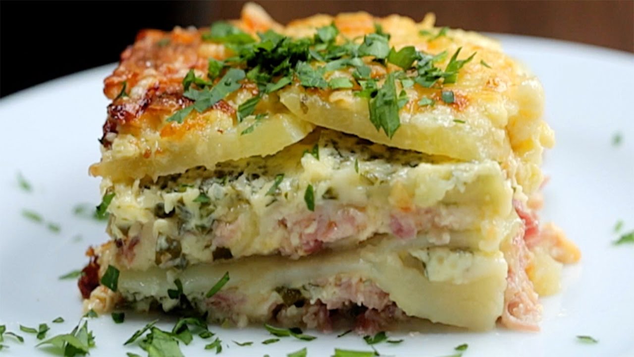 Cheesy ham potato bake YouTube