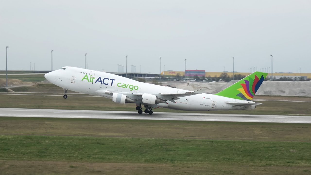 AirACT Boeing 747-481(BDSF) at Leipzig-Halle Airport LEJ - ALA - LEJ