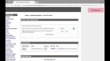 Generate Payment Gateway API Security Keys for Integrate Payments