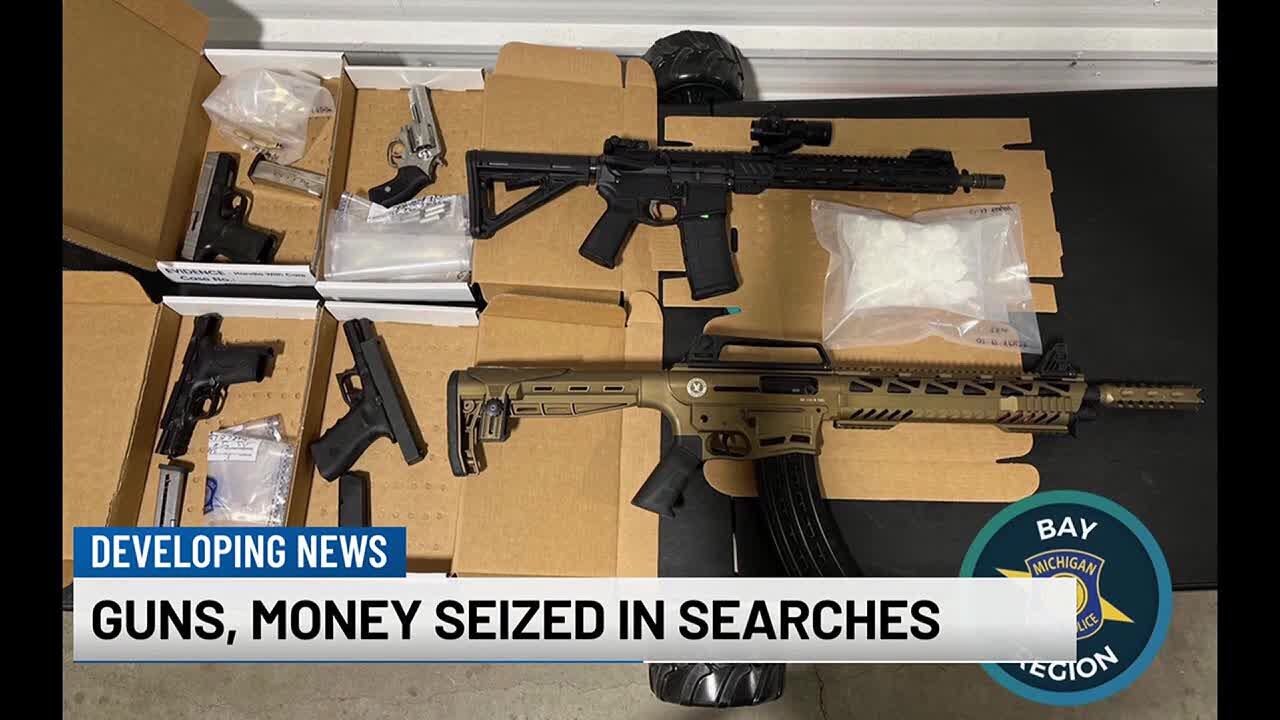 MSP: Guns, drugs seized following searches in Saginaw Co. - YouTube