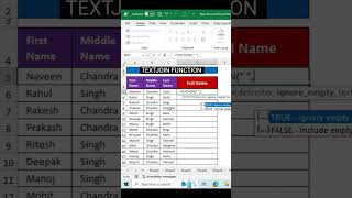 TEXTJOIN FUNCTION. #excel #exceltutorial #education #viral #tranding #trand