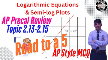 AP Precalculus Review | Topic 2.13 - 2.15 | Master Log Equations and Semi-Log Graphs in Minutes!