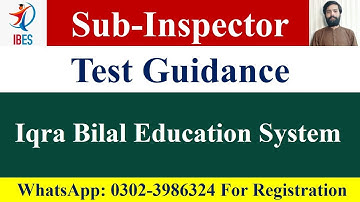 Sub Inspector Test Guidance
