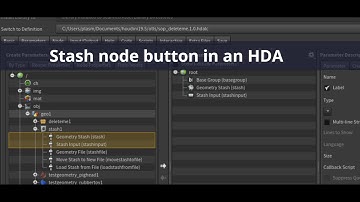 Houdini Stash node button in an HDA