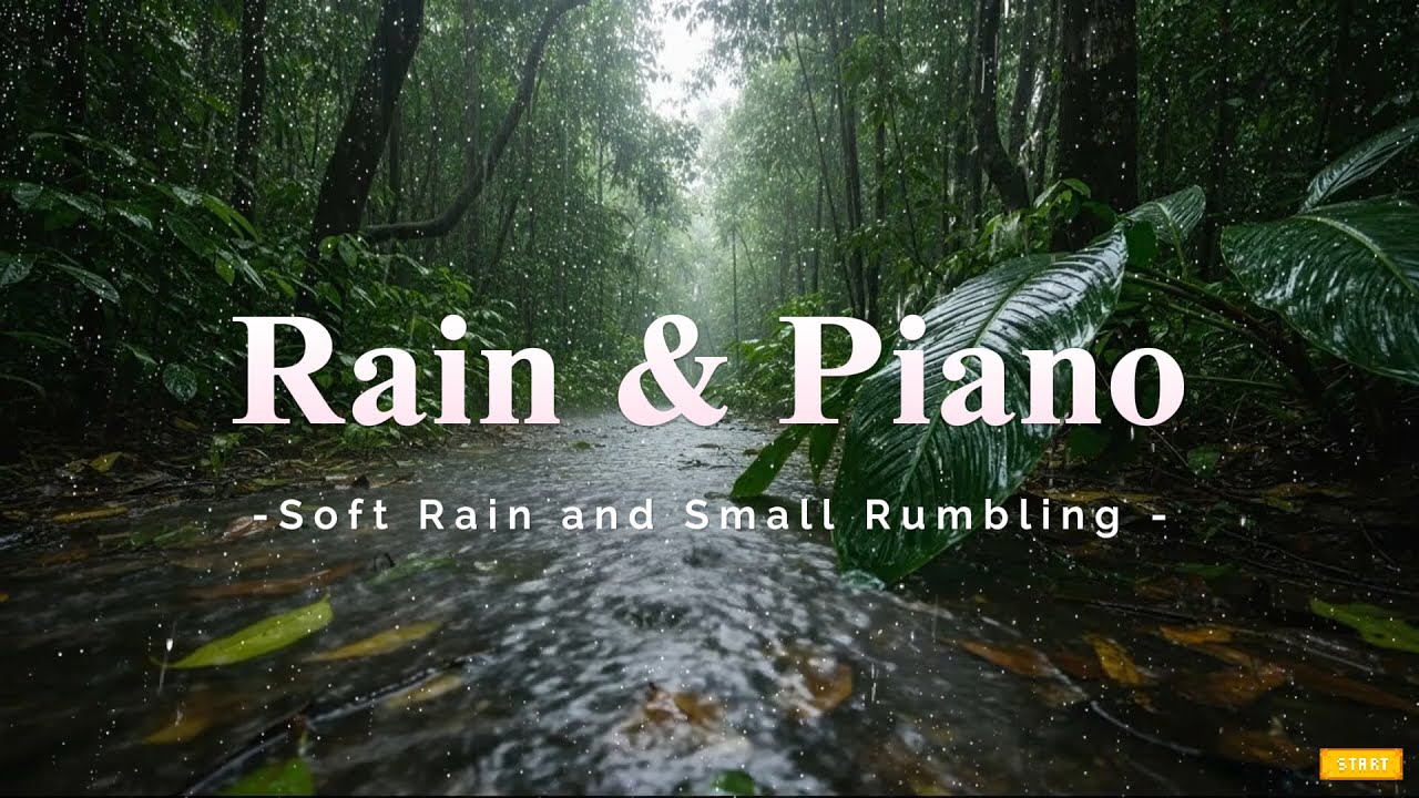 Relaxing Music, Distant Thunder & Rain Sounds for Deep Sleep, Stress Relief and Anxiety, Meditation