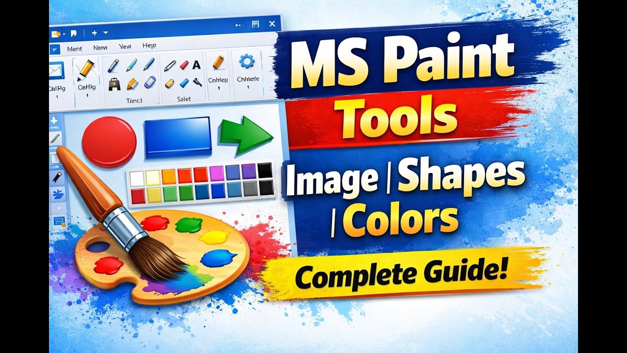 MS Paint Complete Tutorial | Image, Tools, Shapes & Colors Explained #2 ...