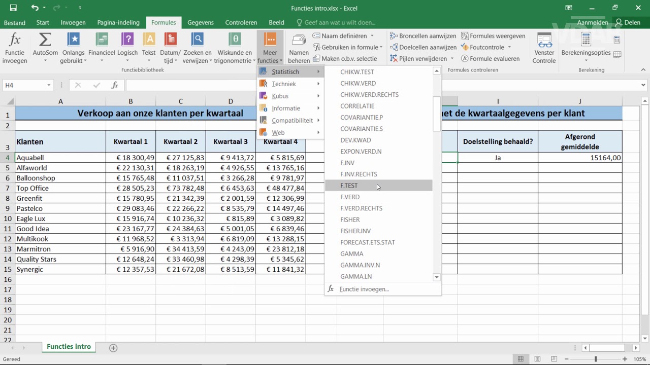 MS Office 365 Excel Functies Introductie YouTube MS Office 365 Excel Functies Introductie YouTube