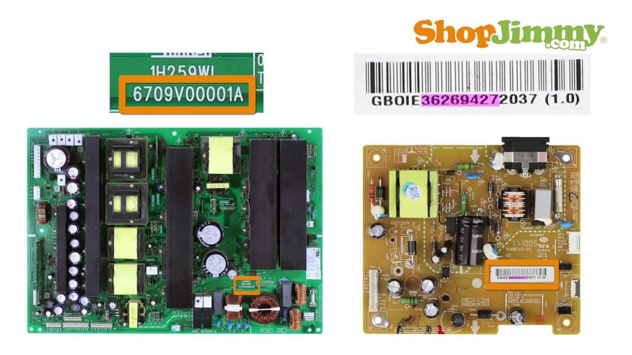 LG LED TV コンポネント TV Part Number Identification Help Guide for LG & Zenith