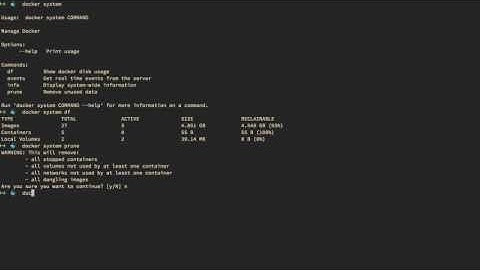 Docker tip: docker system prune and df