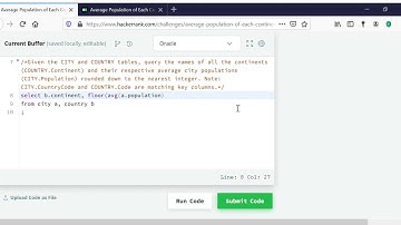 Average Population of Each Continent   HackerRank SQL