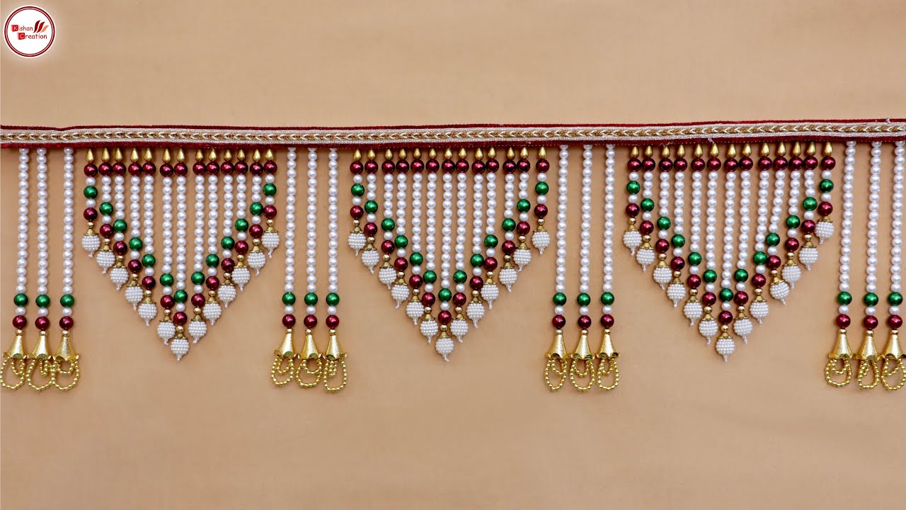 New Design !! Beautiful Pearl Toran Making || DIY Door Hanging Idea || Handmade Things
