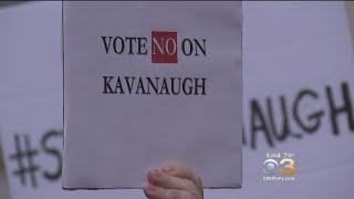 Protestors Against Kavanugh Gather Outside Sen. Toomey's Office In Old City