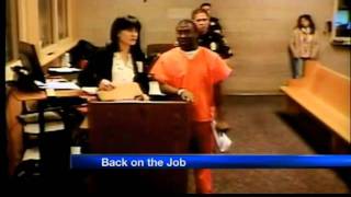 A guard accused of rape returns to work