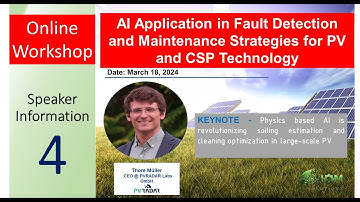 IA Application in Fault Detection and Maintenance Strategies for PV & CSP- Mr Thore Müller -