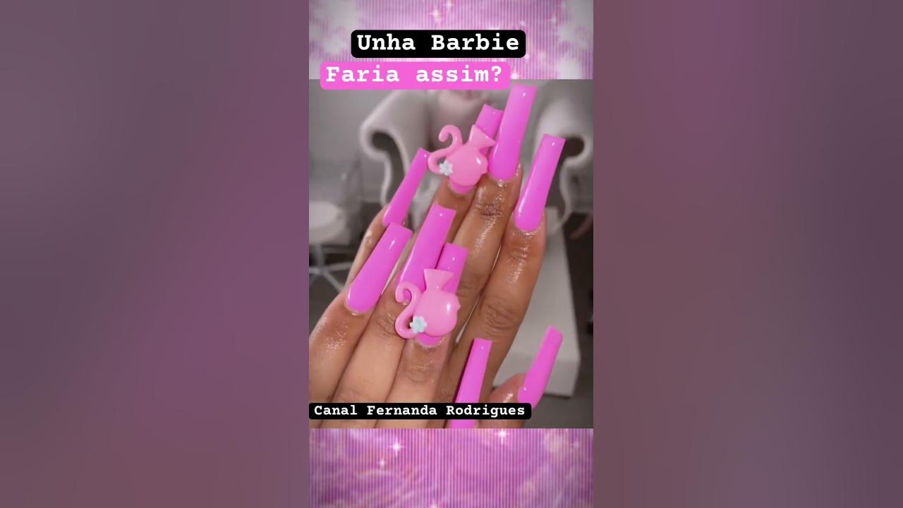 Barbie no cinema, Barbie nas unhas inspiradas nela #barbie #barbienails  #unhasdabarbie #barbie #rosa 