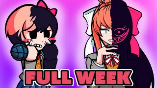 Friday Night Funkin Sayori, Natsuki, Yuri n Monika vs Evil Boyfriend FULL WEEK