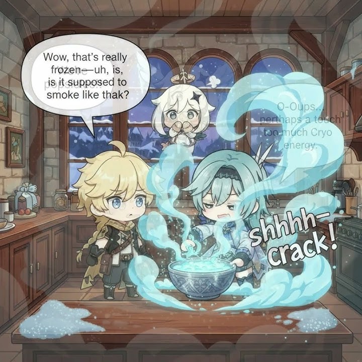 The Ice Cream Incident 💙 | Aether x Eula Genshin #GenshinImpact #Shorts #Eula #AetherxEula