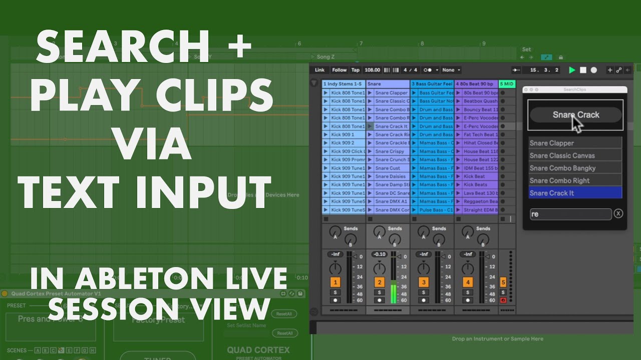 Search and play Clips via Text in Ableton Live Session View Max for ...