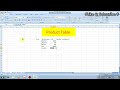 Microsoft Excel me Product table With Formula best  Video