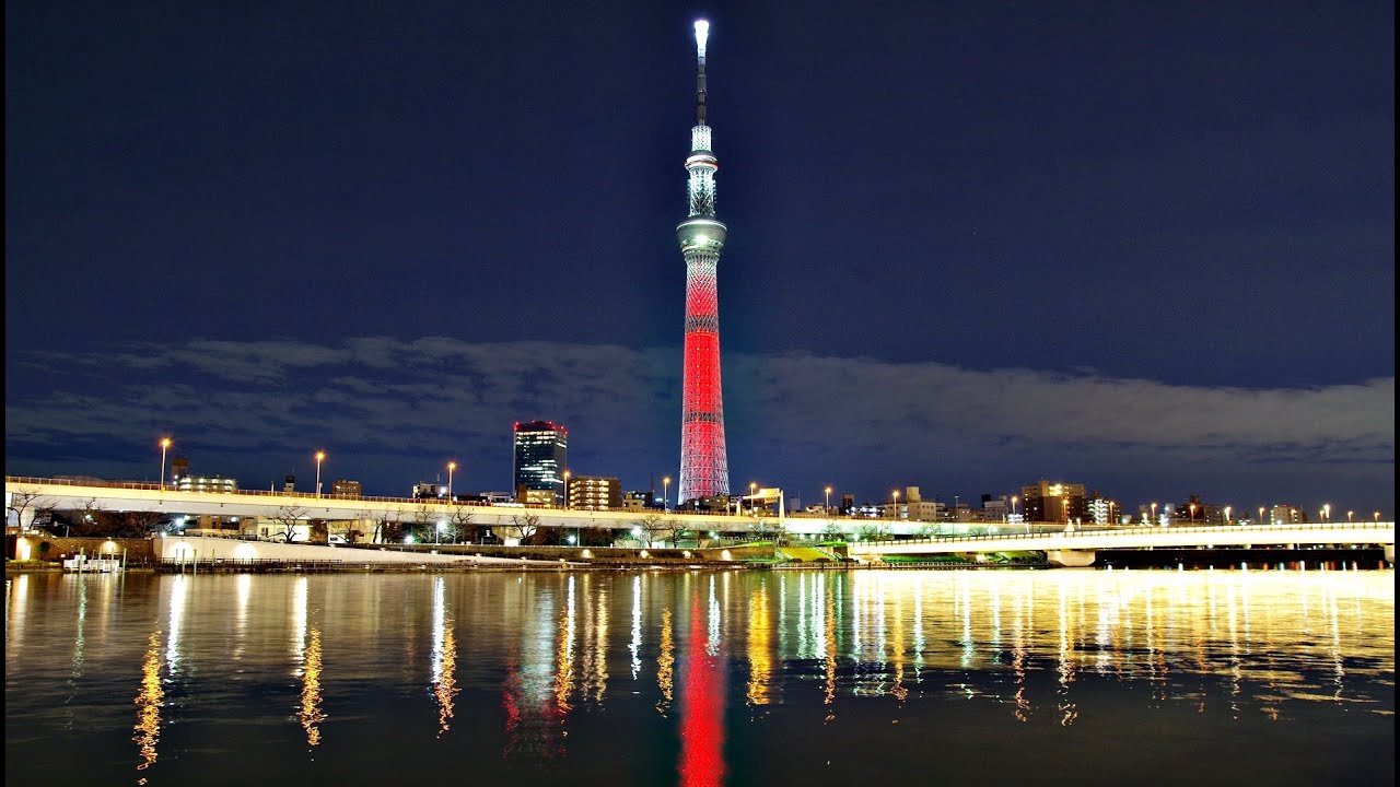 Skytree Light Up Red 東京スカイツリー ライトアップ 春節 中華圏における旧暦の正月である春節をお祝いし 縁起の良い 赤 を基調とした特別ライティング 東京晴空塔 新年快楽 Youtube