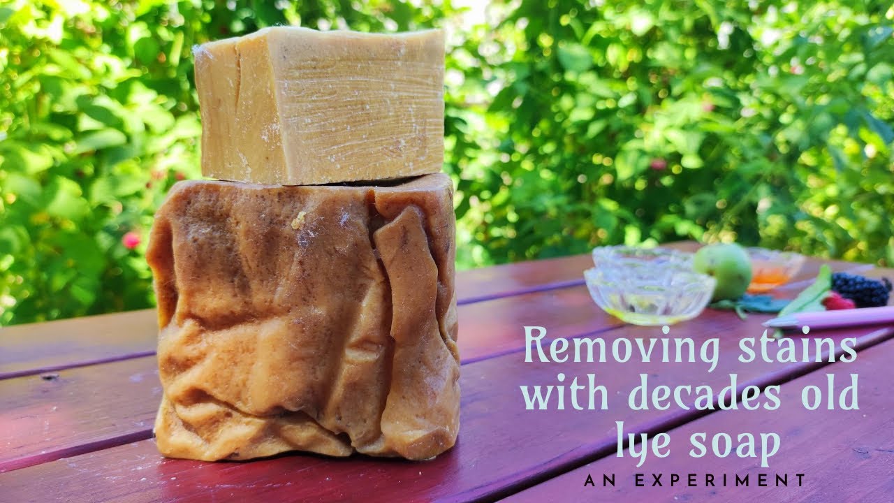 Stain removal with very old lye soap YouTube