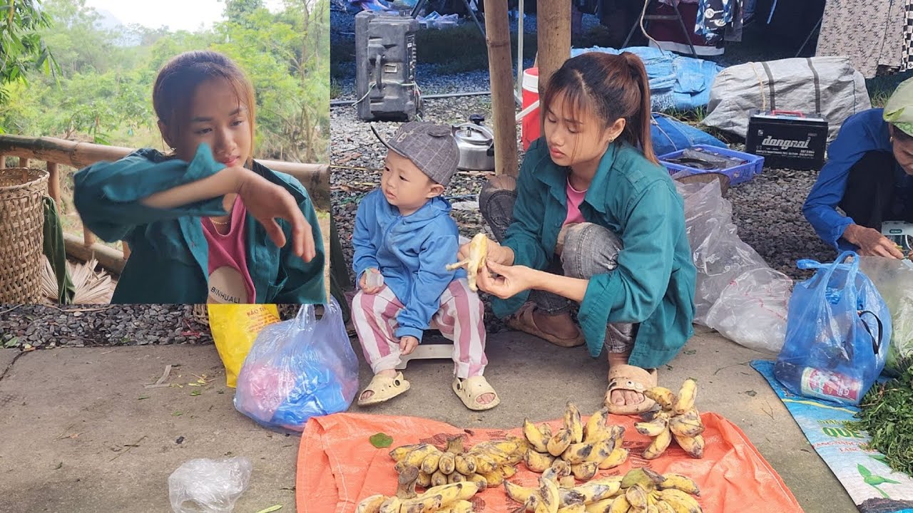 The single mother took ripe bananas to sell at the market and dug ...
