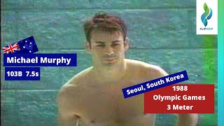 1988 Michael Murphy - Team Australia - 103b - 7.5s - Mens 3 Meter Springboard Diving Prelims