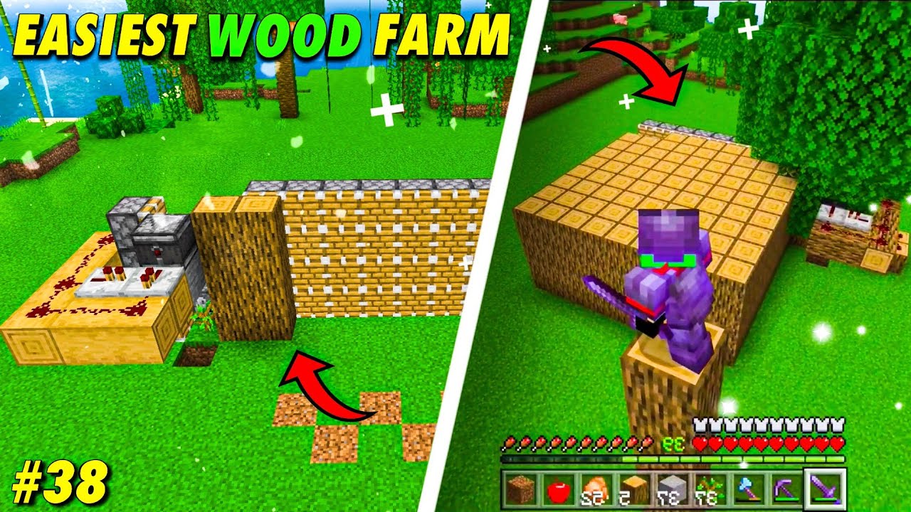 Fully Automatic wood farm in Minecraft pe 1.20 || Minecraft pe survival ...